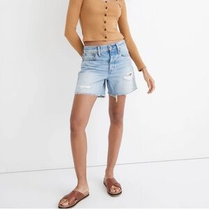 Madewell Relaxed Mid-Length Denim Shorts Steenwick Wash Ripped Edition size 28